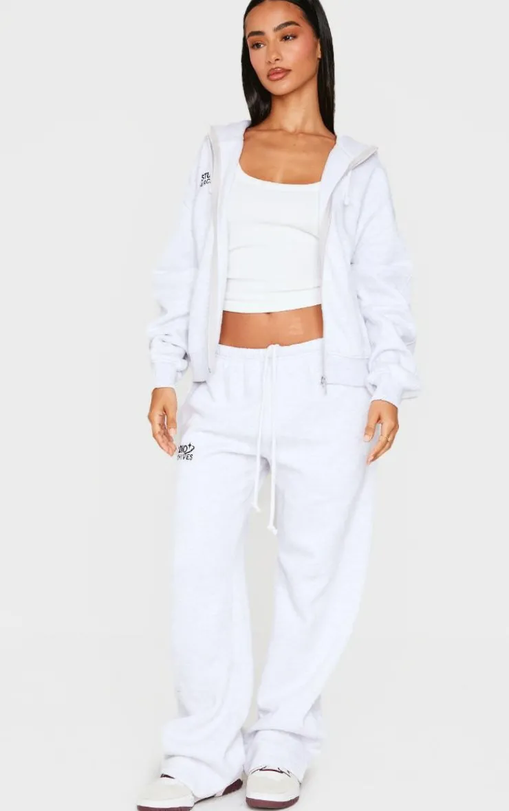 Sale PrettyLittleThing Petite Studio Archives Zip Up Hoodie Ice Grey