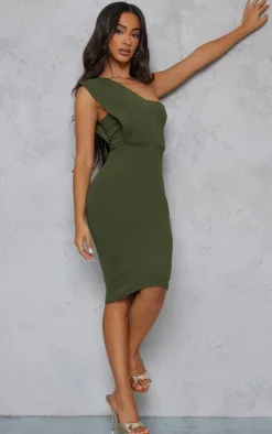 Petite One Shoulder Drape Midi Dress-PrettyLittleThing Hot