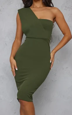 Petite One Shoulder Drape Midi Dress-PrettyLittleThing Hot