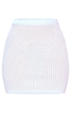 Best PrettyLittleThing Petite Knitted Mini Skirt Light Blue