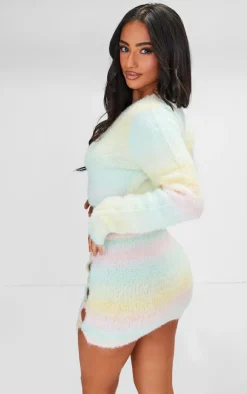 Outlet PrettyLittleThing Petite Multi Knitted Button Up Cardigan Light Pink