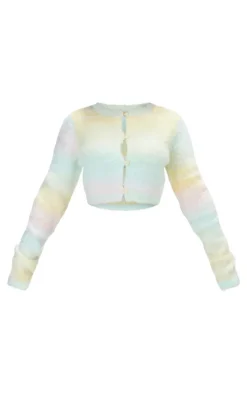 Outlet PrettyLittleThing Petite Multi Knitted Button Up Cardigan Light Pink