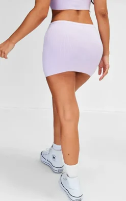 PrettyLittleThing Knitted Two Piece Sets*Petite Knitted Micro Mini Skirt With Flower Details