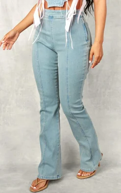 Petite Denim Flares With Ribbon Details-PrettyLittleThing Clearance