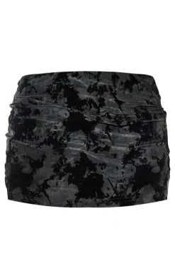 Outlet PrettyLittleThing Petite Devore Mini Skirt Midnight Blue