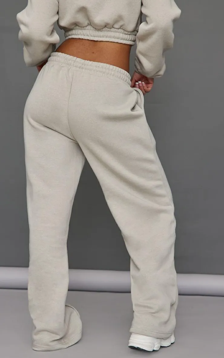 Best PrettyLittleThing Petite Wide Leg Seam Detailed Sweatpants Moss Grey