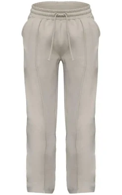 Best PrettyLittleThing Petite Wide Leg Seam Detailed Sweatpants Moss Grey
