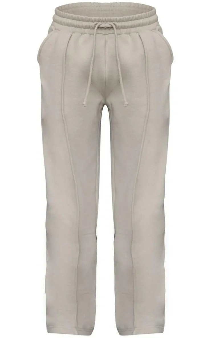 Best PrettyLittleThing Petite Wide Leg Seam Detailed Sweatpants Moss Grey
