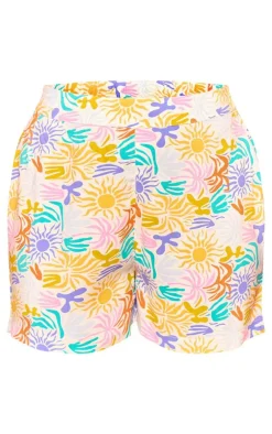 Clearance PrettyLittleThing Petite Printed Mini Shorts Multi