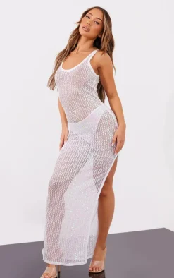Petite Sequin Sheer Maxi Dress-PrettyLittleThing Sale