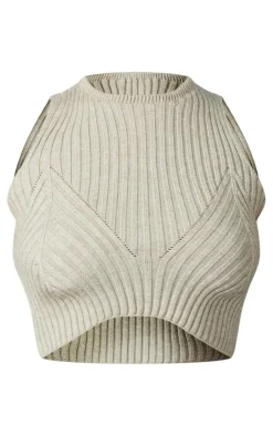 PrettyLittleThing Knitted Tops*Petite Knitted Crop Top
