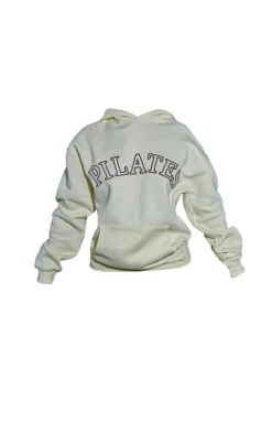 Hot PrettyLittleThing Petite Pilates Graphic Hoodie Oatmeal