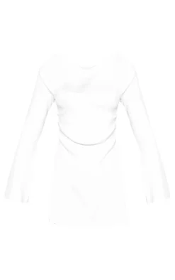 Hot PrettyLittleThing Petite Knitted Longline Top Off White