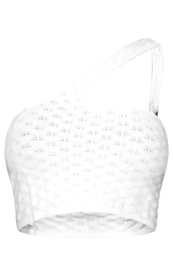 Best PrettyLittleThing Petite Knitted Two Tone Halterneck Crop Top Off White