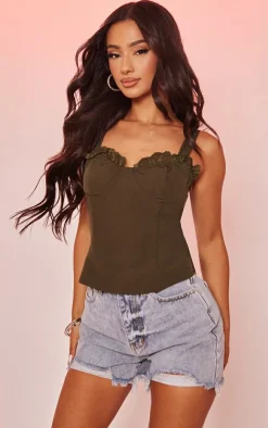 PrettyLittleThing Corsets*Petite Lace Detail Corset Top