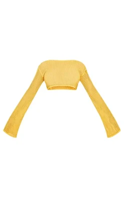 PrettyLittleThing Knitted Tops*Petite Open Knit Crop Top
