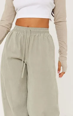 Petite Pale Green Peach Skin Cargo Pants