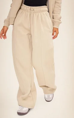 Outlet PrettyLittleThing Petite Seam Detail Straight Leg Sweatpants Pebble