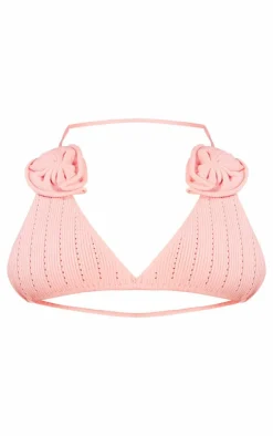 Petite Knit Applique Bralet And Skirt Set-PrettyLittleThing New