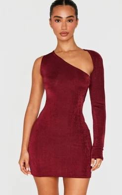 Petite Acetate Slinky One Shoulder Cut Out Bodycon Dress-PrettyLittleThing Sale