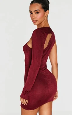 Petite Acetate Slinky One Shoulder Cut Out Bodycon Dress-PrettyLittleThing Sale