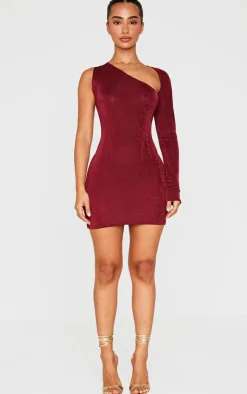 Petite Acetate Slinky One Shoulder Cut Out Bodycon Dress-PrettyLittleThing Sale