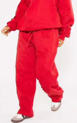 PrettyLittleThing Graphic Sweatsuits*Petite Cross Applique Embroide Sweatpants