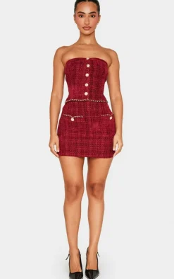 Best PrettyLittleThing Petite Twill Mini Skirt Red