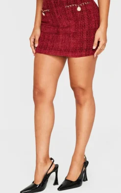 Best PrettyLittleThing Petite Twill Mini Skirt Red
