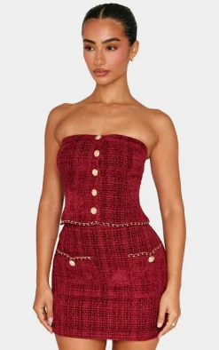 Best PrettyLittleThing Petite Twill Mini Skirt Red