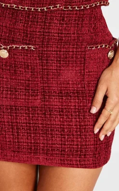 Best PrettyLittleThing Petite Twill Mini Skirt Red