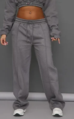 Outlet PrettyLittleThing Petite Wide Leg Seam Detailed Sweatpants Steel Blue