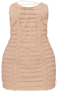 Petite Lace Up Mini Dress-PrettyLittleThing Sale