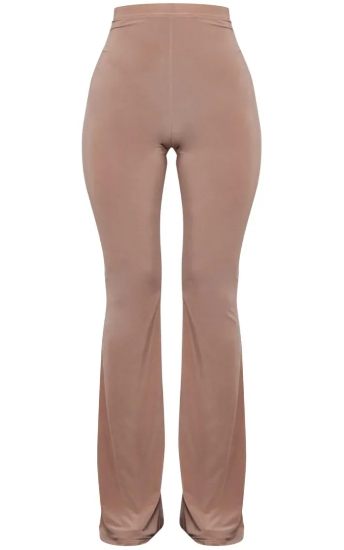 Petite Stone Slinky Ruched Bum Flare Pants