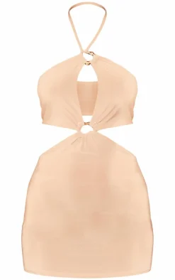 Petite Slinky Trim Detail Mini Dress-PrettyLittleThing Outlet
