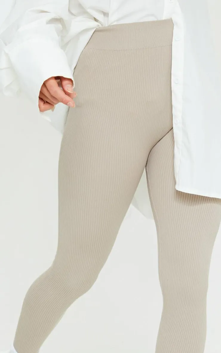 PrettyLittleThing Snatched*Petite Structured Snatched Rib Leggings