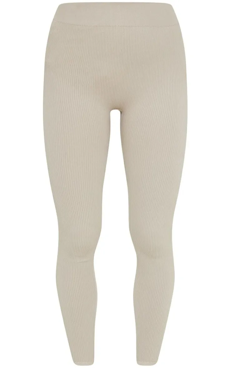 PrettyLittleThing Snatched*Petite Structured Snatched Rib Leggings