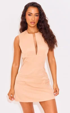 Petite Tailored Fitted Mini Dress-PrettyLittleThing Sale
