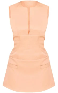 Petite Tailored Fitted Mini Dress-PrettyLittleThing Sale