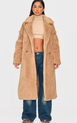PrettyLittleThing Teddy Coats*Petite Teddy Bear Borg Coat