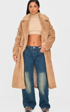 PrettyLittleThing Teddy Coats*Petite Teddy Bear Borg Coat