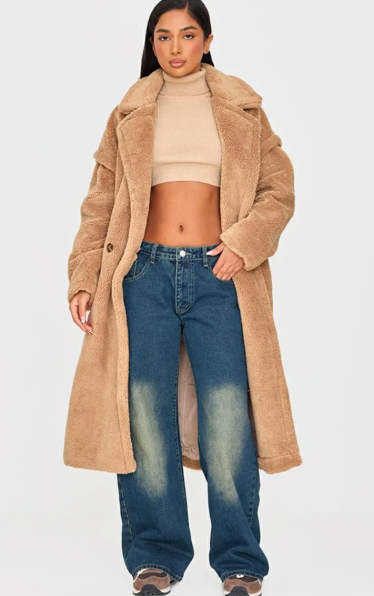 PrettyLittleThing Teddy Coats*Petite Teddy Bear Borg Coat
