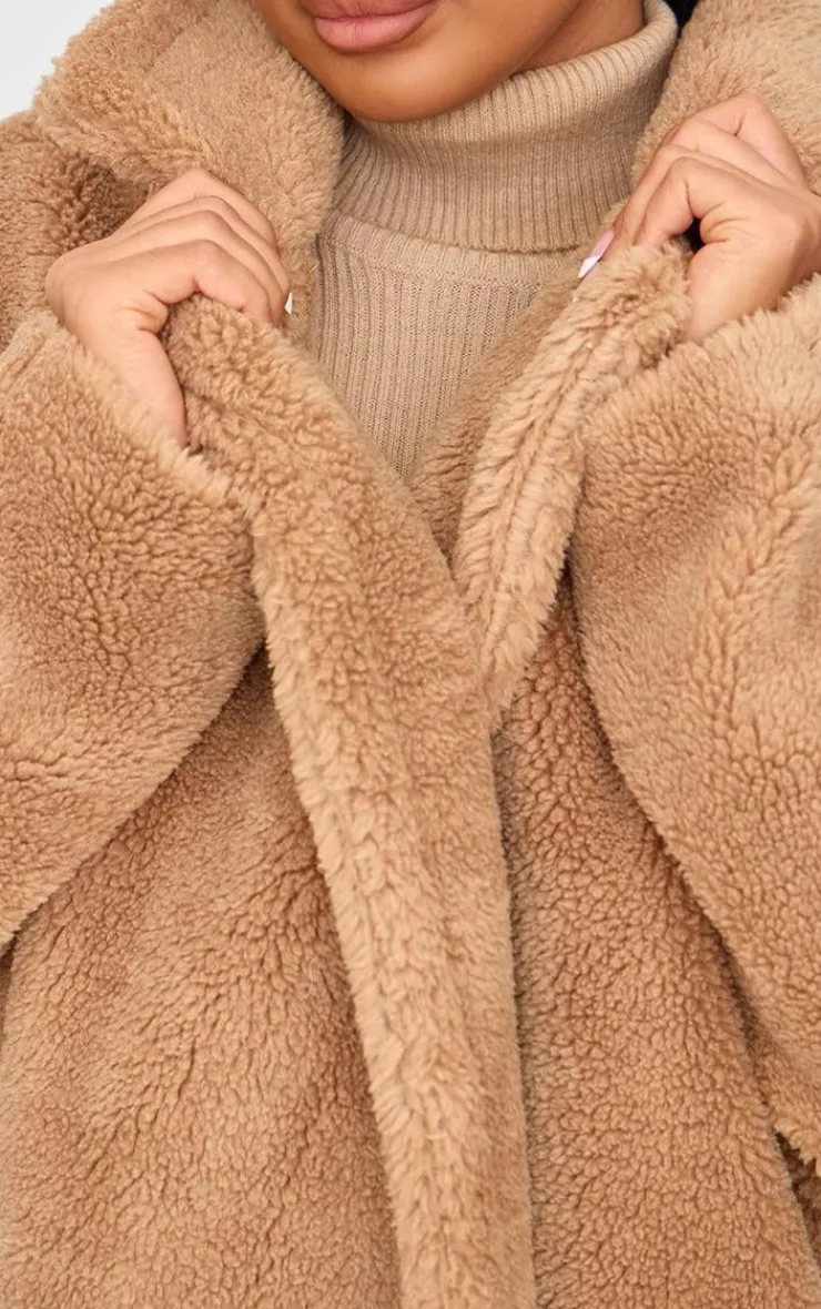 PrettyLittleThing Teddy Coats*Petite Teddy Bear Borg Coat