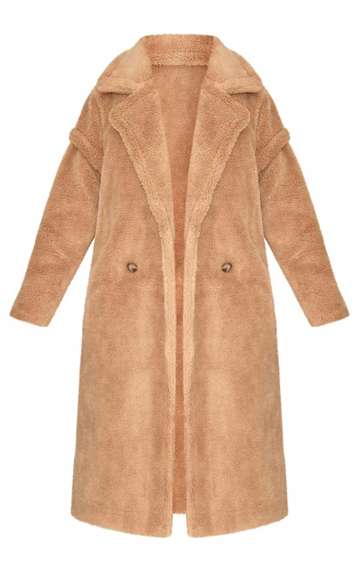 PrettyLittleThing Teddy Coats*Petite Teddy Bear Borg Coat