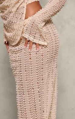 Best PrettyLittleThing Petite Textured Maxi Skirt Stone