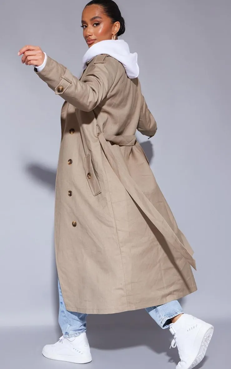PrettyLittleThing Trench Coats*Petite Woven Oversized Trench Coat