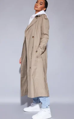 PrettyLittleThing Trench Coats*Petite Woven Oversized Trench Coat