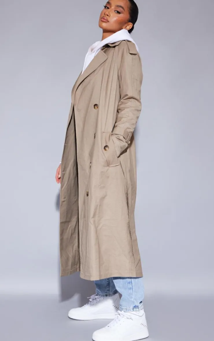 PrettyLittleThing Trench Coats*Petite Woven Oversized Trench Coat