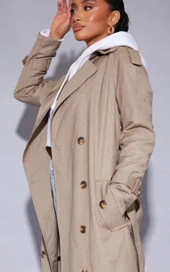 PrettyLittleThing Trench Coats*Petite Woven Oversized Trench Coat