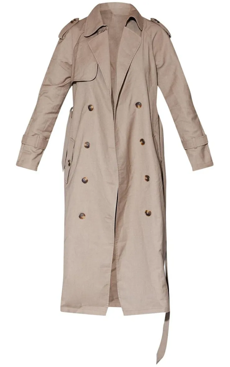 PrettyLittleThing Trench Coats*Petite Woven Oversized Trench Coat